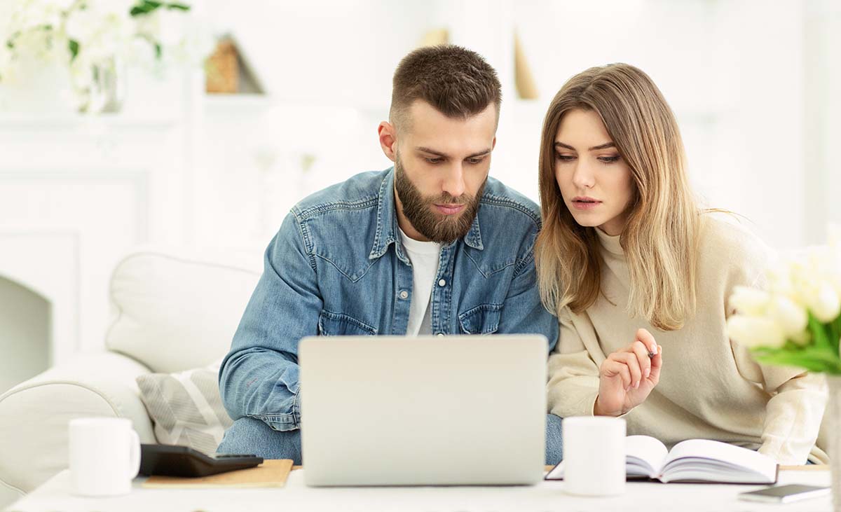 couple checking finances